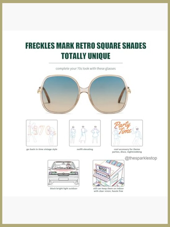 Oversized Square Sunglasses with UV400 Protection Plastic Frame main image 4